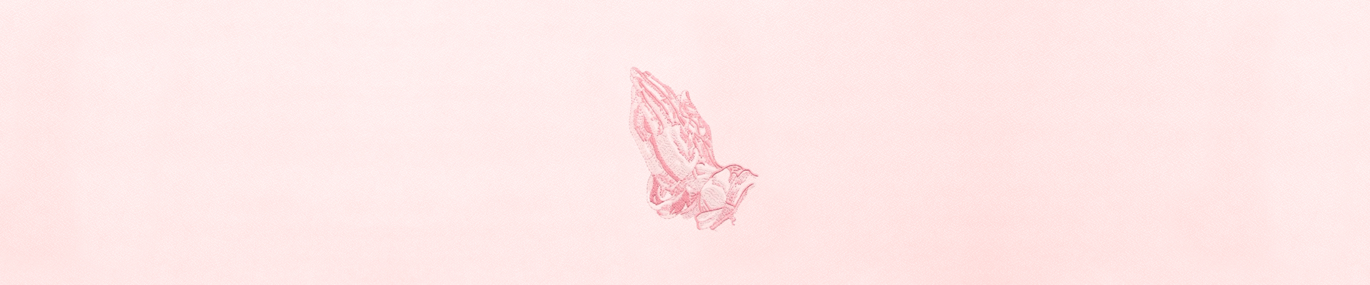 P FC 516 PK Praying Hands Pink Faux FULL COUCH PRINT